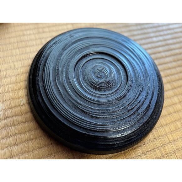 Vintage Black Japanese Urushi Lacquerware Set, 1 Large + 5 Small Plates - Picture 9 of 16